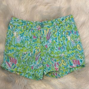 Lilly Pulitzer Green and Pink Patterned Women's Shorts